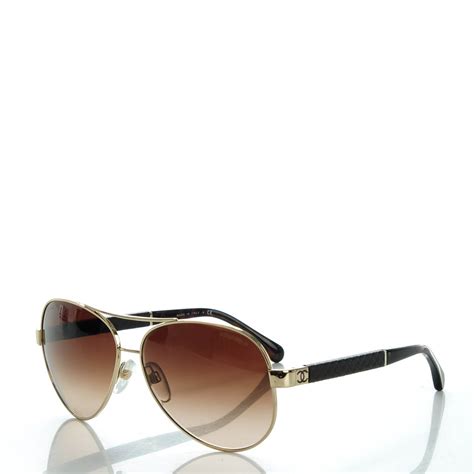 chanel brown sunglasses 4195-q|CHANEL Lambskin Quilted CC Aviator Sunglasses 4195.